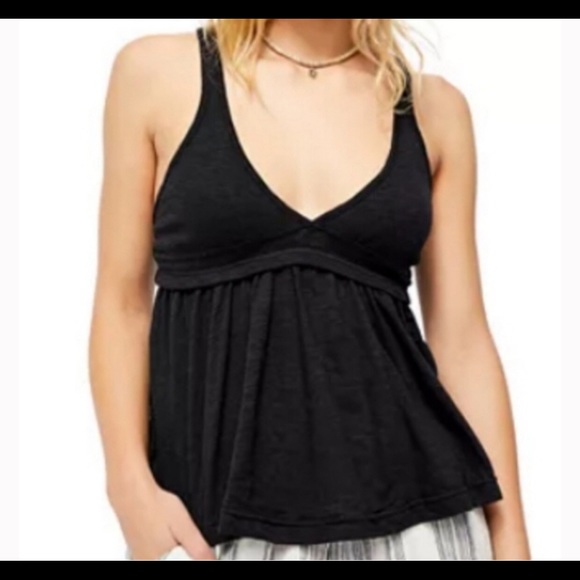 Free People Black Boho Zinia Tank Top - Picture 2 of 9